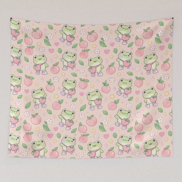 Item preview, Kawaii Frog Peach Bag Pattern designed and sold by Soft Berry Studio.