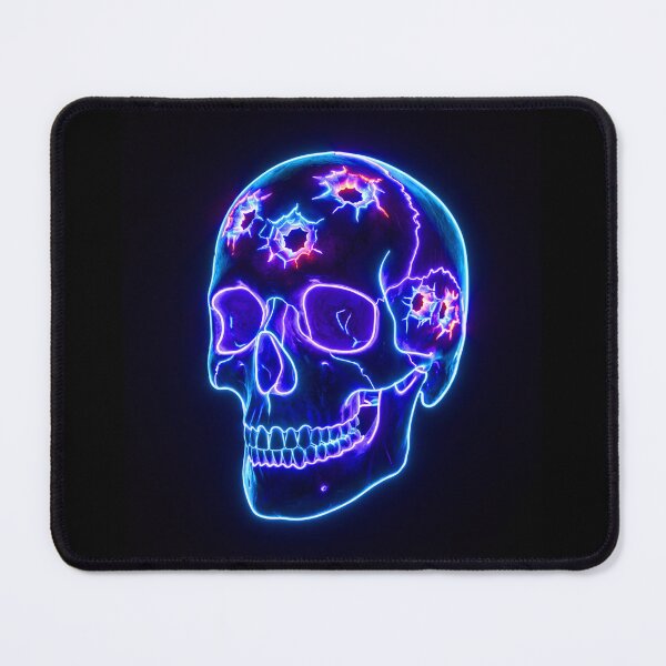 Item preview, NEON SKULL WITH BULLET HOLES 3 designed and sold by NOIMION DIGITAL ART.