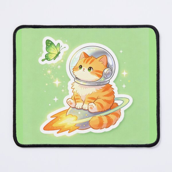 Item preview, The orange cat sits on the comet. designed and sold by pin-upgirls9.