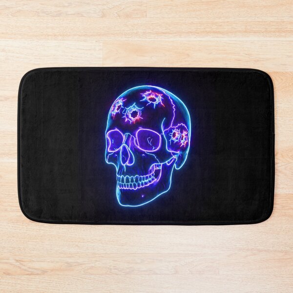 Item preview, NEON SKULL WITH BULLET HOLES 3 designed and sold by NOIMION DIGITAL ART.