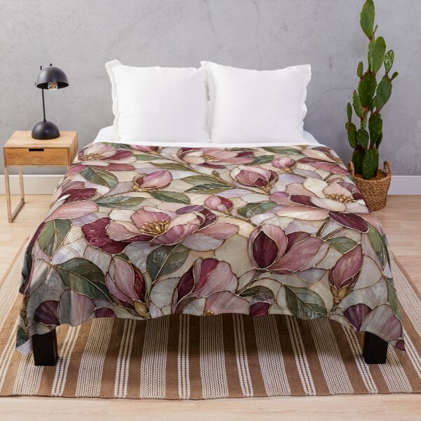 Item preview, Magnolia Stained Glass Floral Botanical Pattern designed and sold by Creativveworrld03.