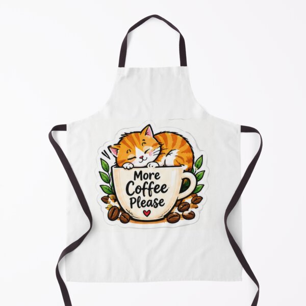 Item preview, More Coffee Please Cute Cozy Cat With Coffee designed and sold by LearnFunStore.