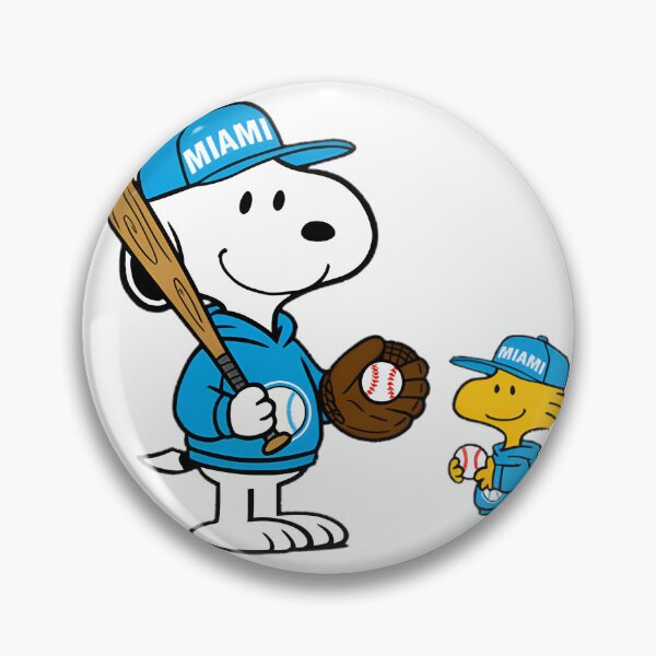 Item preview, Miami Marlins Inspired Baseball Style Featuring Snoopy and Woodstock Design designed and sold by GladiuSeSport.