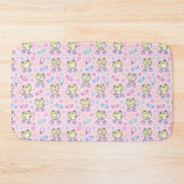 Item preview, Kawaii Frog Daisy Milkshake Pattern designed and sold by Soft Berry Studio.