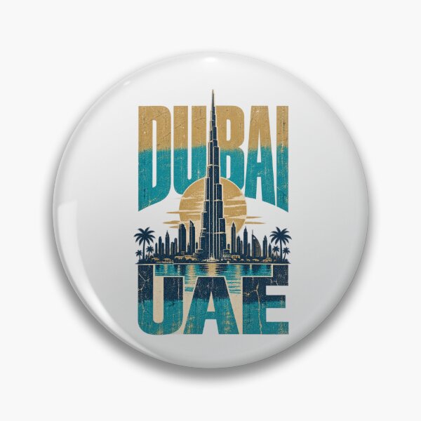 Item preview, Dubai UAE Burj Khalifa Skyline Retro Sunset Design designed and sold by Yellowriversss.