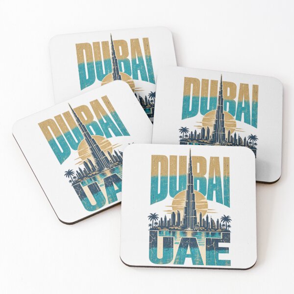 Item preview, Dubai UAE Burj Khalifa Skyline Retro Sunset Design designed and sold by Yellowriversss.