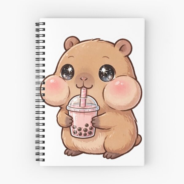 Item preview, Cute Chibi Capybara Drinking Boba Tea – Kawaii Bubble Tea Animal Design designed and sold by MoodLay.