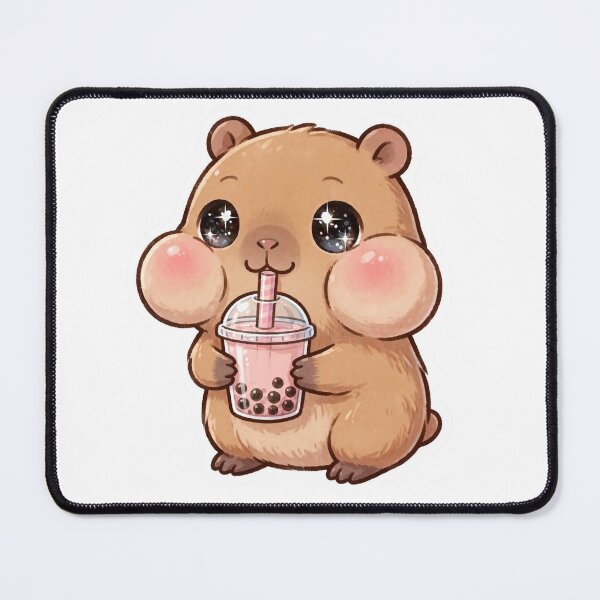 Item preview, Cute Chibi Capybara Drinking Boba Tea – Kawaii Bubble Tea Animal Design designed and sold by MoodLay.