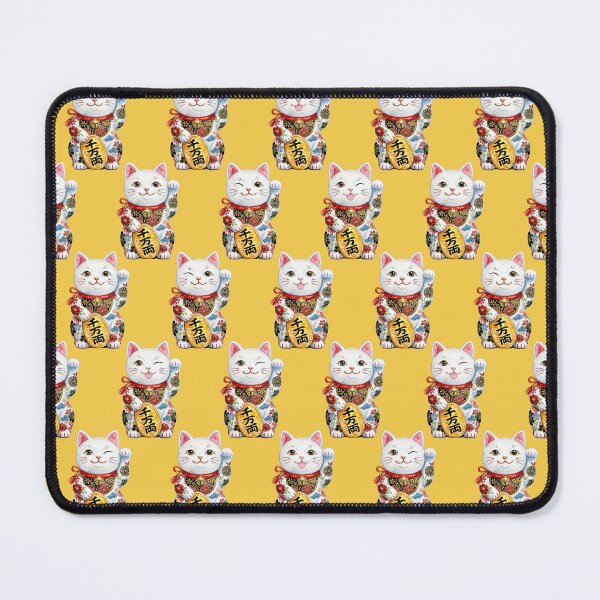 Item preview, Watercolor Maneki Neko on Vibrant Yellow designed and sold by Lidra Zehcnas.