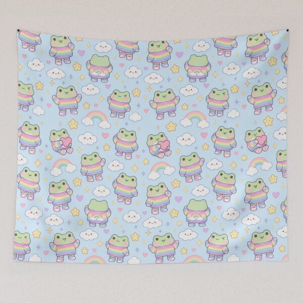 Item preview, Kawaii Frog Rainbow Sweater Pattern designed and sold by Soft Berry Studio.