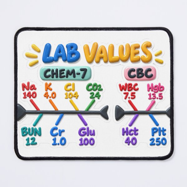 Item preview, Lab Values Fishbone Diagram 3D Nursing Student Sticker designed and sold by isokinetic.