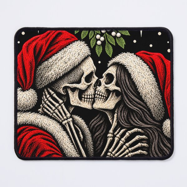Item preview, Gothic Skeleton Santa Kiss Mistletoe Christmas designed and sold by MariDonna.