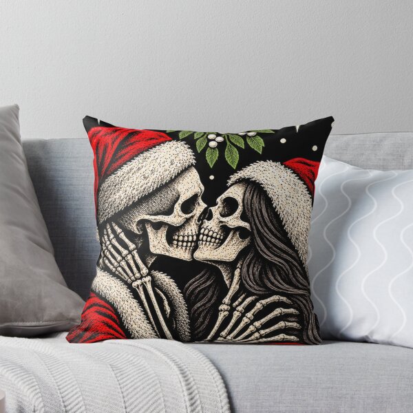 Item preview, Gothic Skeleton Santa Kiss Mistletoe Christmas designed and sold by MariDonna.