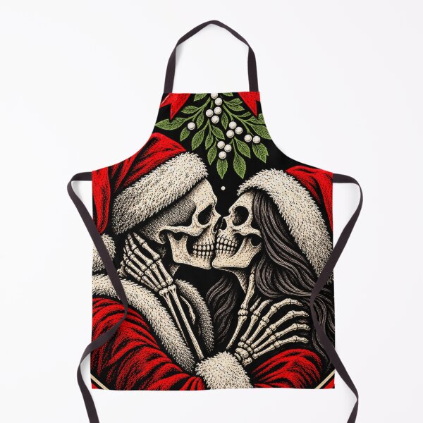 Item preview, Gothic Skeleton Santa Kiss Mistletoe Christmas designed and sold by MariDonna.