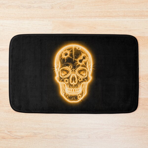 Item preview, GOLD NEON SKULL WITH BULLET HOLES  designed and sold by NOIMION DIGITAL ART.