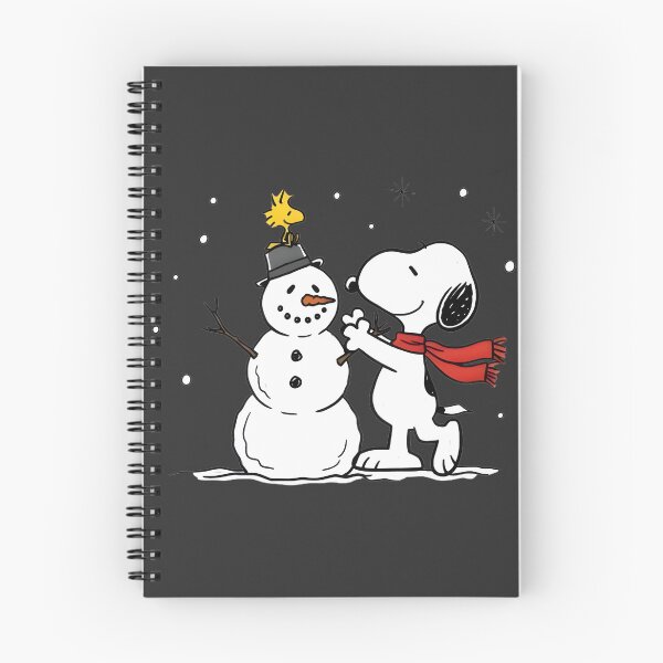 Item preview, Snowman Building Scene with Snoopy and Woodstock Winter Illustration designed and sold by AudioGfx.