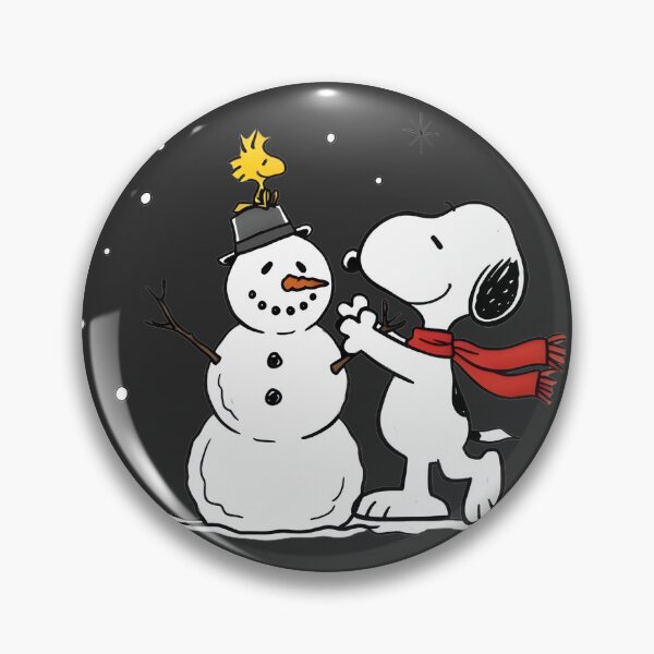 Item preview, Snowman Building Scene with Snoopy and Woodstock Winter Illustration designed and sold by AudioGfx.
