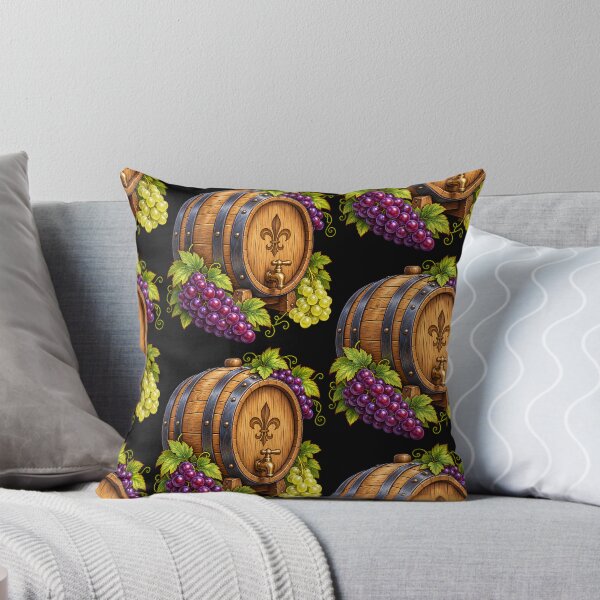 Item preview, Barrel of wine and grapes designed and sold by PIERRES&MAILLESDesign.