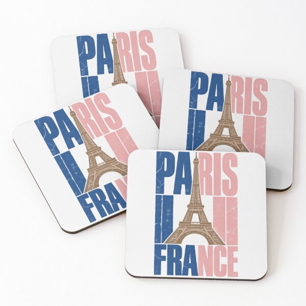 Item preview, Paris France Eiffel Tower Flag Colors Retro Simple Landmark Design designed and sold by Yellowriversss.
