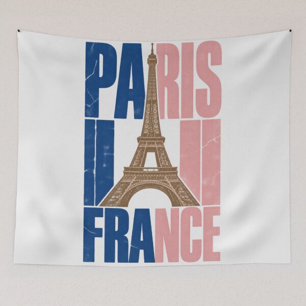 Item preview, Paris France Eiffel Tower Flag Colors Retro Simple Landmark Design designed and sold by Yellowriversss.