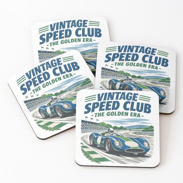 Item preview, blue green 60s style race car vintage speed club designed and sold by AgdBol.