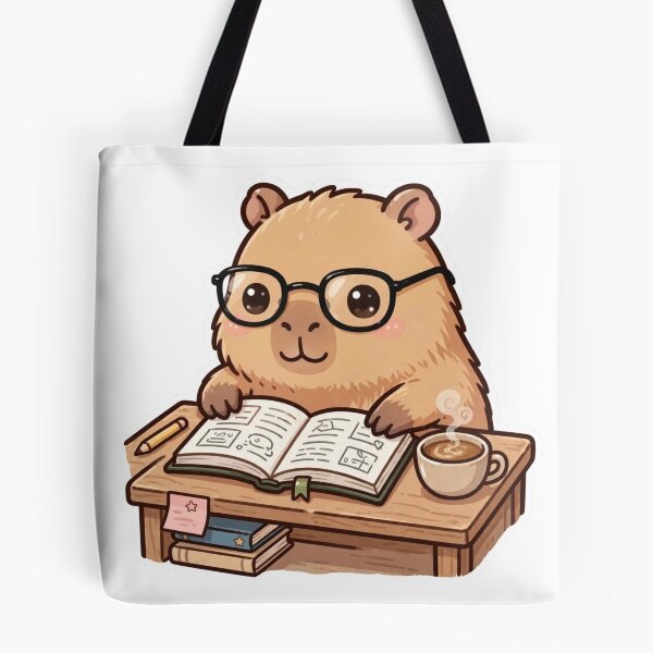 Item preview, Cute Capybara Studying with Coffee – Bookworm Capybara designed and sold by MoodLay.