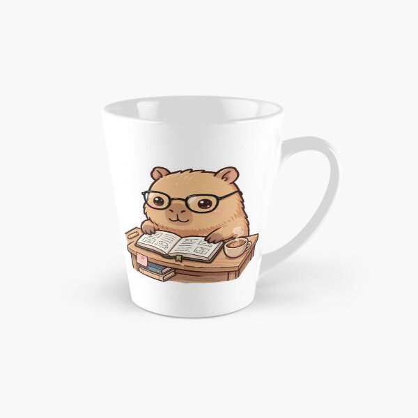 Item preview, Cute Capybara Studying with Coffee – Bookworm Capybara designed and sold by MoodLay.