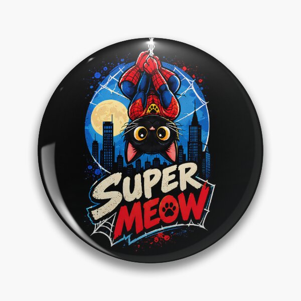 Item preview, Super Meow - Black Cat Superhero Comic Book Style designed and sold by Retro Whiskers.