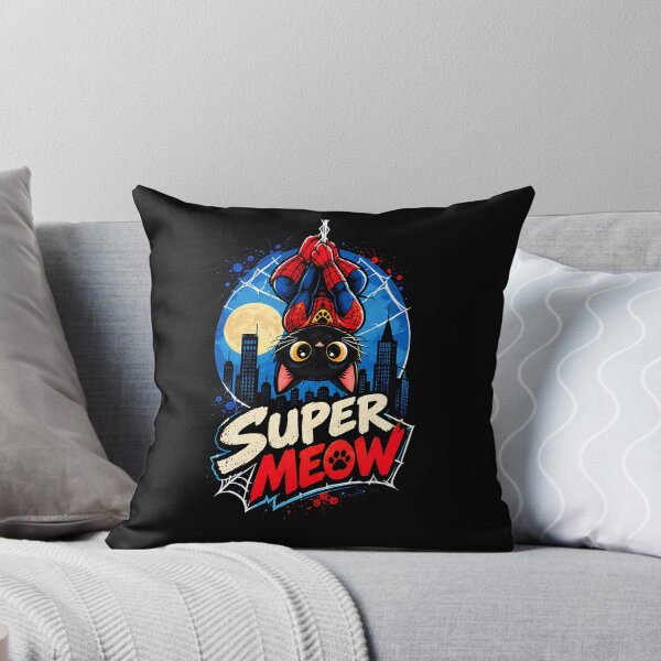 Item preview, Super Meow - Black Cat Superhero Comic Book Style designed and sold by Retro Whiskers.