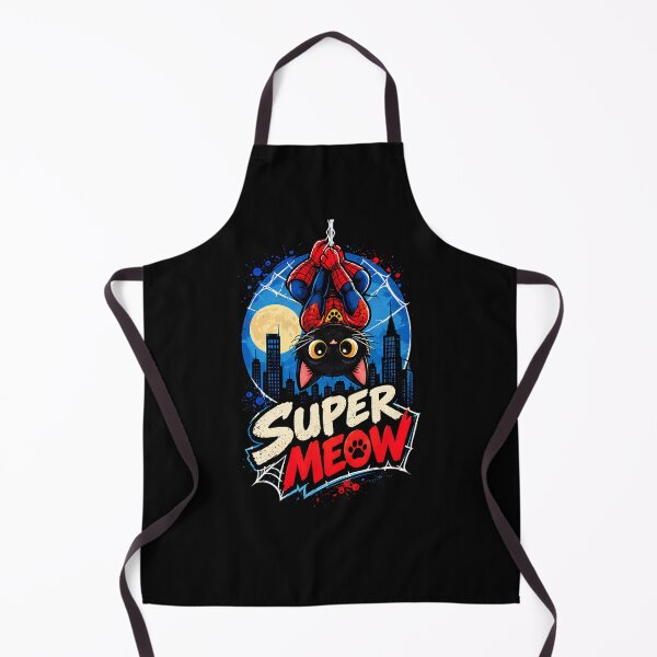 Item preview, Super Meow - Black Cat Superhero Comic Book Style designed and sold by Retro Whiskers.
