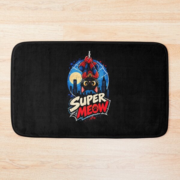 Item preview, Super Meow - Black Cat Superhero Comic Book Style designed and sold by Retro Whiskers.
