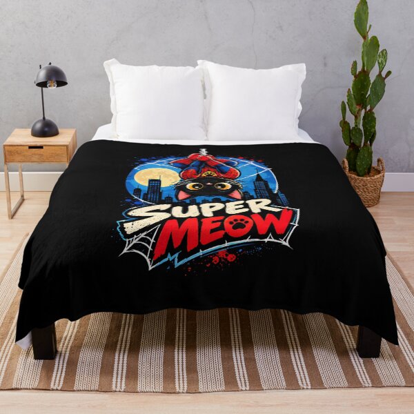 Item preview, Super Meow - Black Cat Superhero Comic Book Style designed and sold by Retro Whiskers.