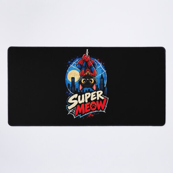 Item preview, Super Meow - Black Cat Superhero Comic Book Style designed and sold by Retro Whiskers.