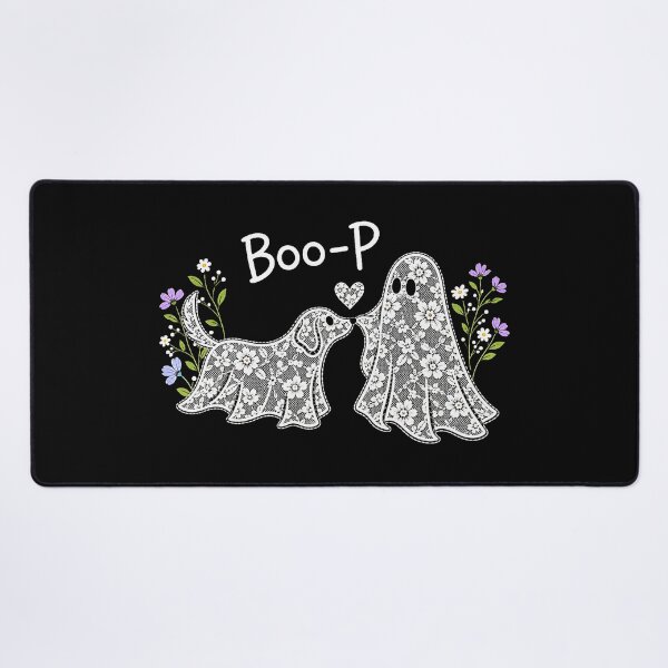 Item preview, Boo-P Floral Lace Ghost and Dog Halloween Boo p Humor Design T-Shirt designed and sold by WeberLilydade.