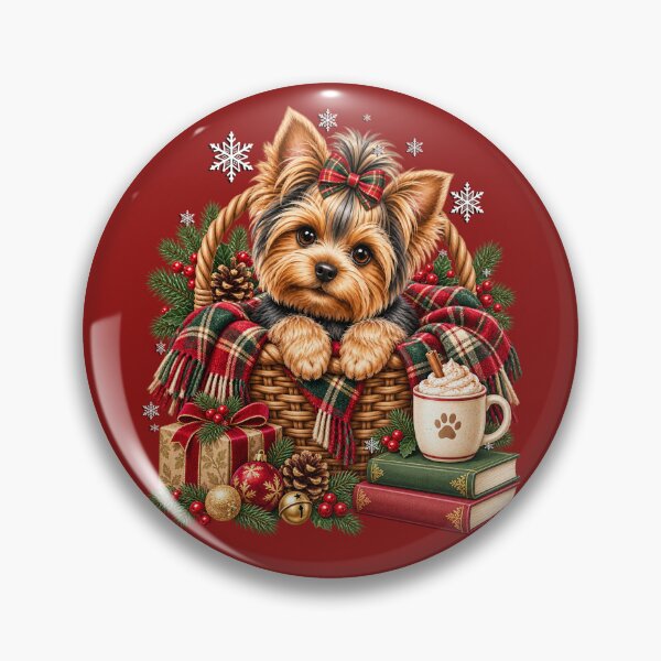 Item preview, Cozy Christmas Greeting Yorkie Dog Holiday Art designed and sold by Cute & Sassy Custom Gifting Boutiques.