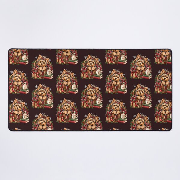 Item preview, Cozy Christmas Greeting Yorkie Dog Holiday Art designed and sold by Cute & Sassy Custom Gifting Boutiques.