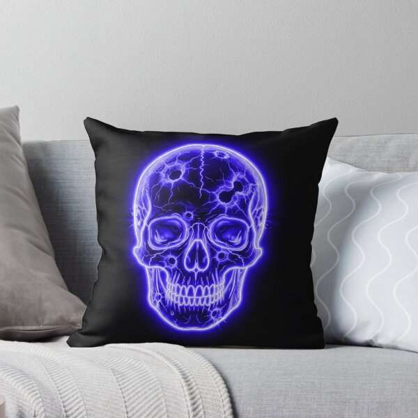 Item preview, BLUE NEON SKULL WITH BULLET HOLES designed and sold by NOIMION DIGITAL ART.