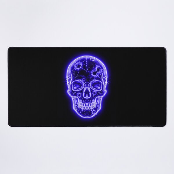 Item preview, BLUE NEON SKULL WITH BULLET HOLES designed and sold by NOIMION DIGITAL ART.