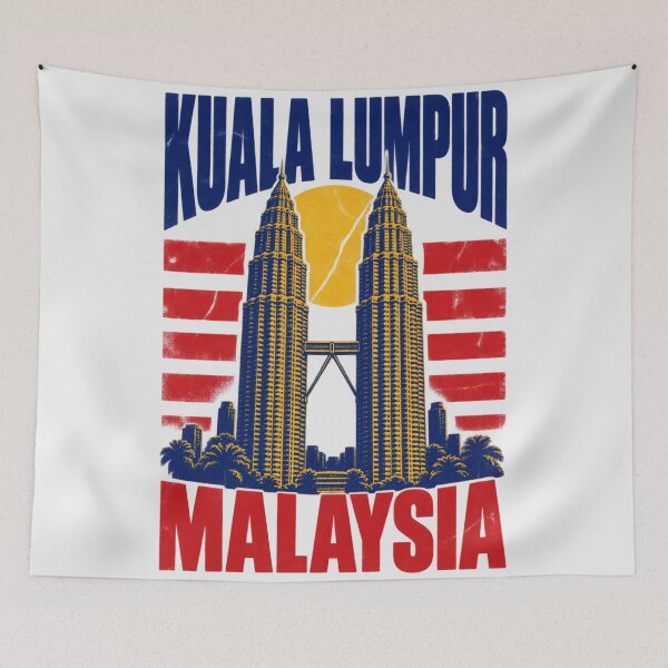 Item preview, Kuala Lumpur Malaysia Twin Towers Retro Simple Design designed and sold by Yellowriversss.