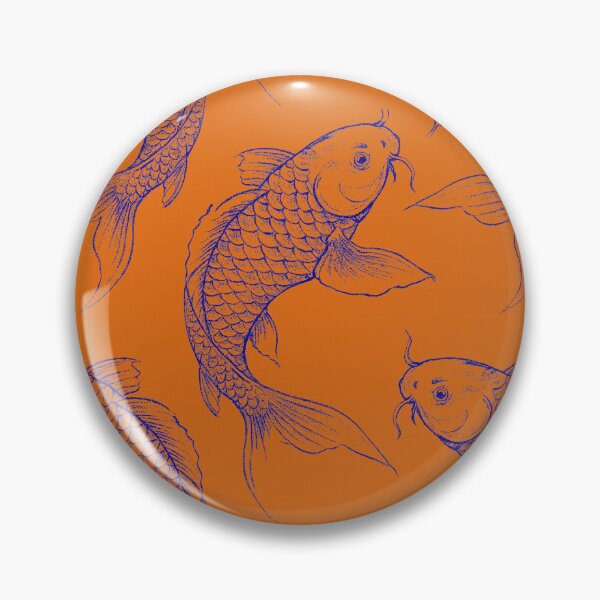 Item preview, Blue & orange Koi Carp  designed and sold by Anne Londez Studio.
