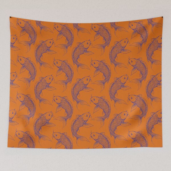 Item preview, Blue & orange Koi Carp  designed and sold by Anne Londez Studio.