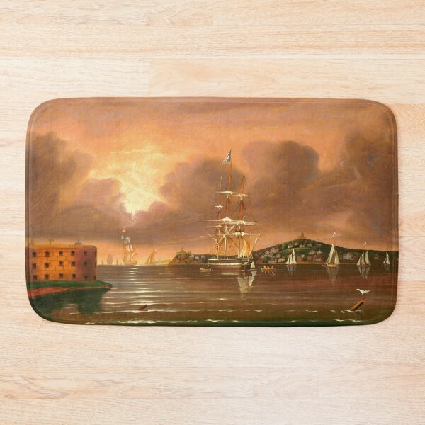 Item preview, Threatening Sky, Bay of New York (mid 19th century) landscape painting by Thomas Chambers designed and sold by Jéanpaul  Ferro.