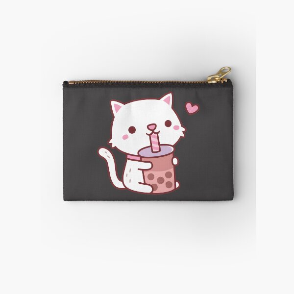 Item preview, Adorable White Cat Enjoying Boba Tea Illustration for Cat and Bubble Tea Lovers designed and sold by YOJAN1501.