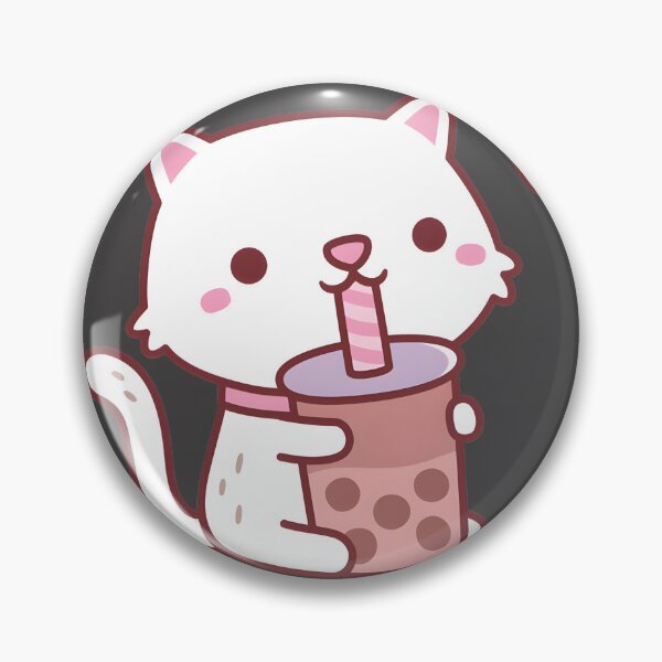 Item preview, Adorable White Cat Enjoying Boba Tea Illustration for Cat and Bubble Tea Lovers designed and sold by YOJAN1501.