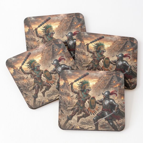 Item preview, Aztec Warrior vs Conquistador - Epic Battle Scene designed and sold by Lucid Dream Pixel.