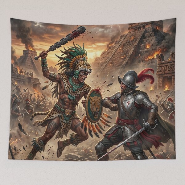Item preview, Aztec Warrior vs Conquistador - Epic Battle Scene designed and sold by Lucid Dream Pixel.