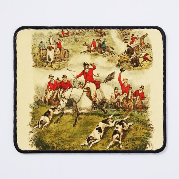 Item preview, Vintage Cream English Country Hunting Horse Riders Hounds designed and sold by tanjica.