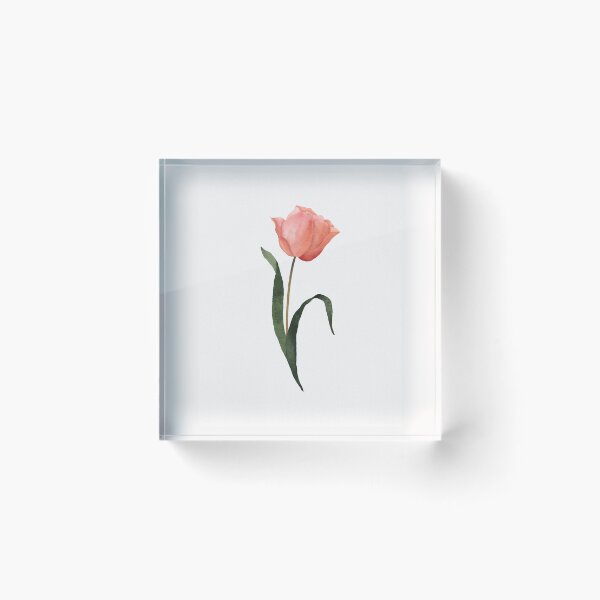 Item preview, Peach tulip watercolour floral art  designed and sold by moteemade.