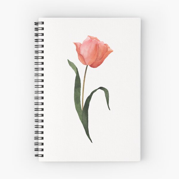 Item preview, Peach tulip watercolour floral art  designed and sold by moteemade.