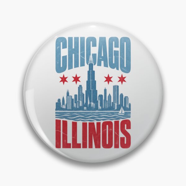Item preview, Chicago Illinois Skyline Flag Stars Retro designed and sold by Yellowriversss.